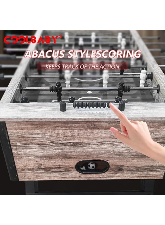 كول بيبي طاولة كرة قدم خشبية مقاس 55 بوصة، بتصميمات متينة وأنيقة، مناسبة لغرف الألعاب والمنزل والمكتب والحفلات. - Image 4