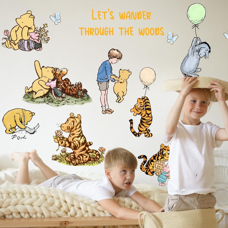 Xendelow Winnie Character Stickers, Winnie Inspirational Stickers, The Pooh Wall Stickers for Kids, The Pooh Removable Sticker for Baby Kids Nursery Children Room Bedroom Living Room Playroom Wall Decoration - Image 5