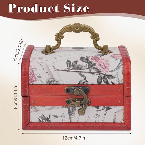 Coolrunner Handmade Retro European wooden box Vintage Wooden Treasure Case Decorative Trinket Jewelry Storage Box Old Memory (1) (Style 1) - Image 2