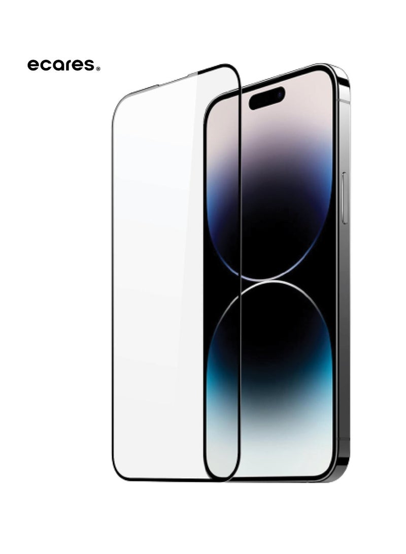 إيكاريس إي كيرز® واقي شاشة iPhone 14 Pro Max، شفاف عالي الدقة، زجاج مقسى 9H، حماية من الدرجة العسكرية، مقاوم للخدش، مضاد لبصمات الأصابع، تغطية كاملة، مضاد للاصفرار، خالي من الفقاعات، (حزمة-1) - Image 1