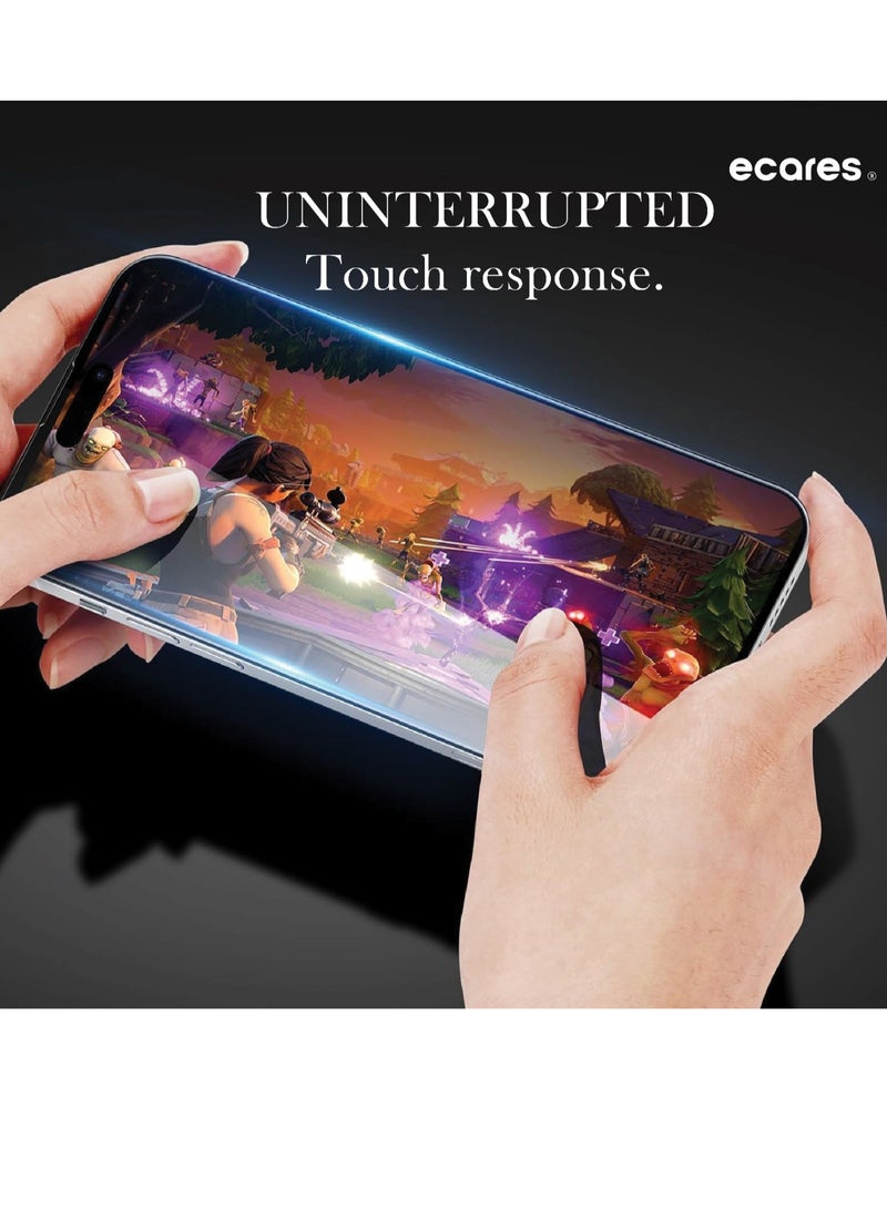 إيكاريس إي كيرز® واقي شاشة iPhone 14 Pro Max، شفاف عالي الدقة، زجاج مقسى 9H، حماية من الدرجة العسكرية، مقاوم للخدش، مضاد لبصمات الأصابع، تغطية كاملة، مضاد للاصفرار، خالي من الفقاعات، (حزمة-1) - Image 5