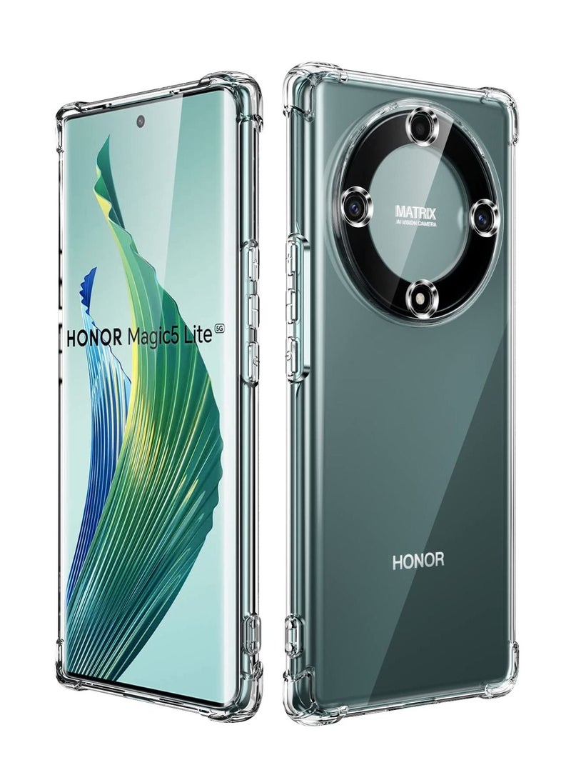 BORTONY Honor Magic 5 Lite Case Reinforced Corner Bumper Thin Slim Soft TPU Flexible Crystal Cover - Image 1