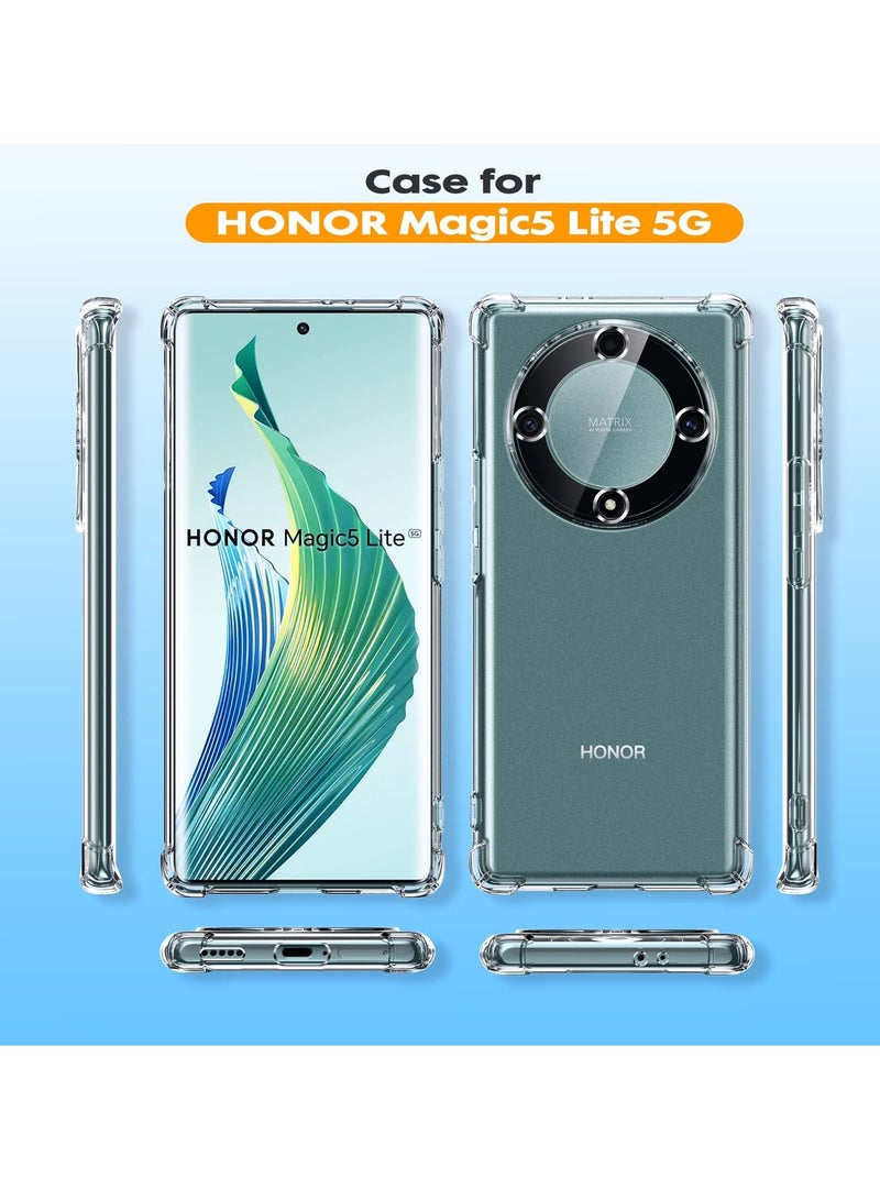 BORTONY Honor Magic 5 Lite Case Reinforced Corner Bumper Thin Slim Soft TPU Flexible Crystal Cover - Image 3