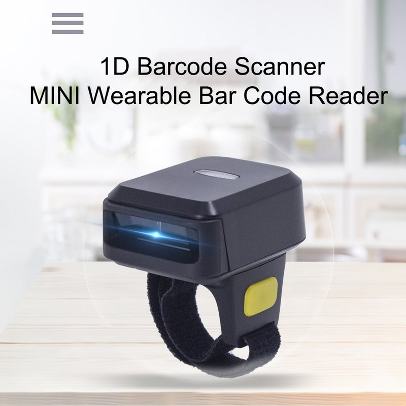 1D Barcode Scanner Portable Finger Handheld Wearable Ring Bar Code Reader BT+2.4G Wireless and Wired Connection with Offline Storage Support for Windows PC Computers Supermarket Library Express - Image 5