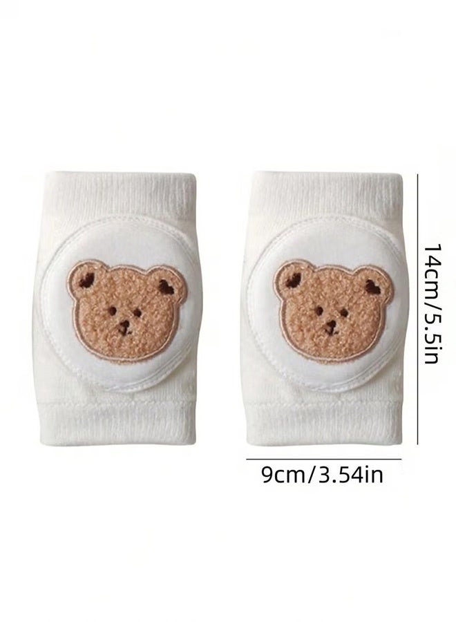 AGREON 2 Pairs Baby Knee Pads for Crawling, Breathable Summer Baby Crawling Knee Pads, Anti Slip Adjustable Knee Pads, High Elastic Soft Baby Knee Protectors, Leg Warmers for Baby Toddler Girls Boys (Cute Bear) - Image 2