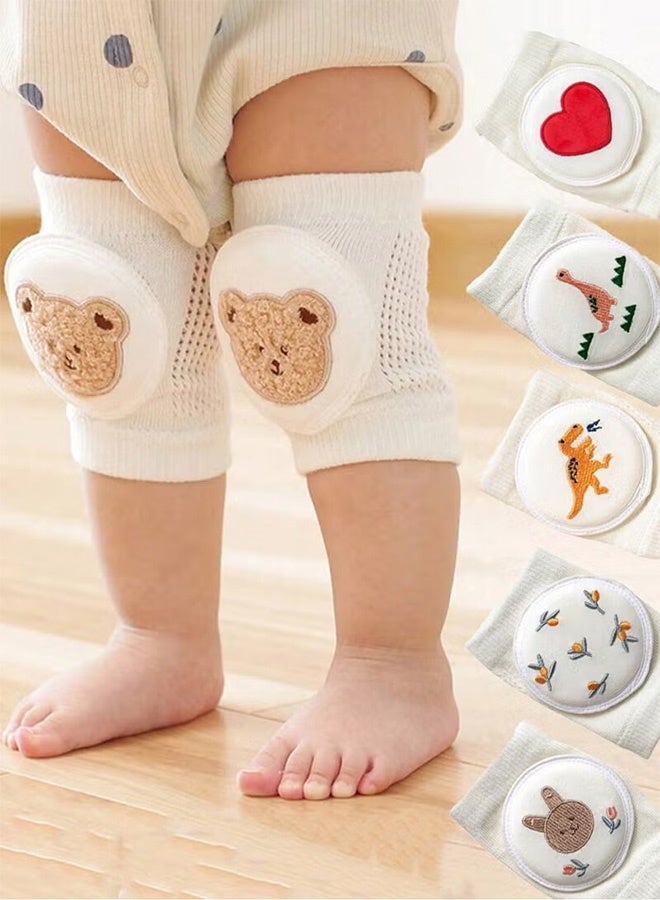 AGREON 2 Pairs Baby Knee Pads for Crawling, Breathable Summer Baby Crawling Knee Pads, Anti Slip Adjustable Knee Pads, High Elastic Soft Baby Knee Protectors, Leg Warmers for Baby Toddler Girls Boys (Cute Bear) - Image 5