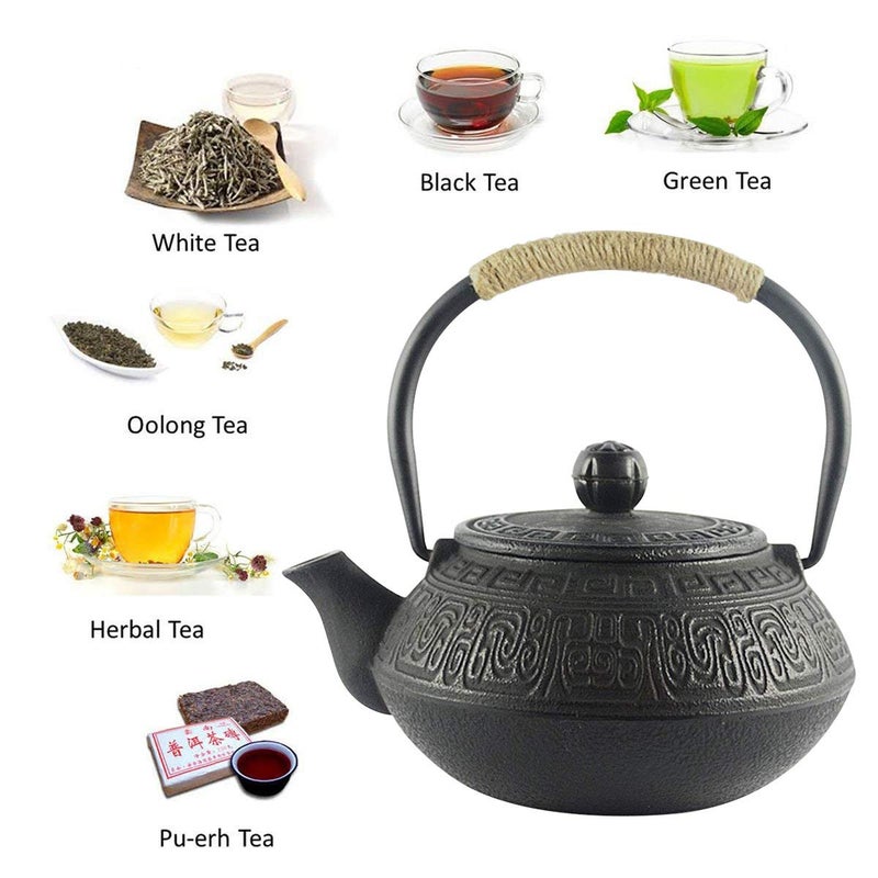 Hwagui - Japanese Cast Iron Teapot With Stainless Steel Tea Infuser  Tea Kettle Stovetop Safe 600Ml/20Oz - Image 4