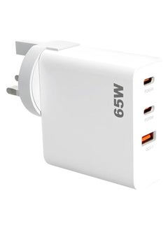 اكسوبلا شاحن من النوع C، 1 QC 3.0 شاحن حائط للكمبيوتر المحمول GaN سريع لساعة الهاتف المحمول للكمبيوتر المحمول متوافق مع Samsung Xiaomi Macbook Steam Deck iPhone iPad (65W أبيض)  - Image 1