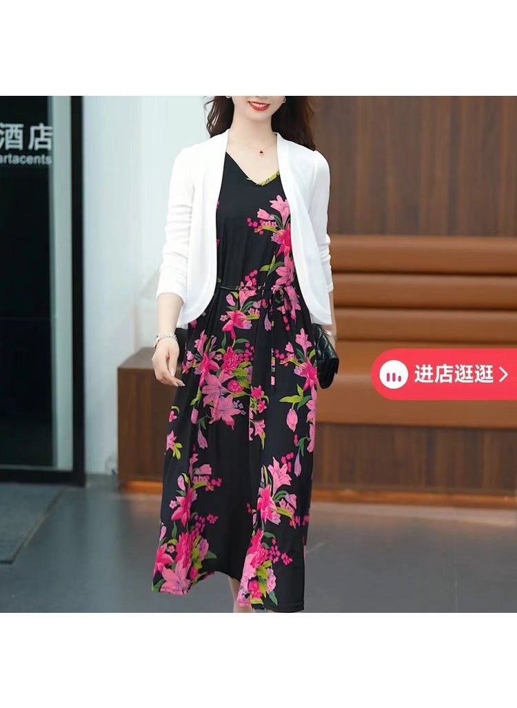Spring Summer Knit Cardigan Shawl Short Coat White [Shawl]