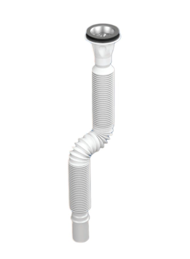 كانا أنبوب تصريف حوض غسيل عالمي قطر التركيب 1-1/4 بوصة أنبوب تصريف بلاستيكي مرن وقابل للتمدد للمطبخ والحمام - Image 1