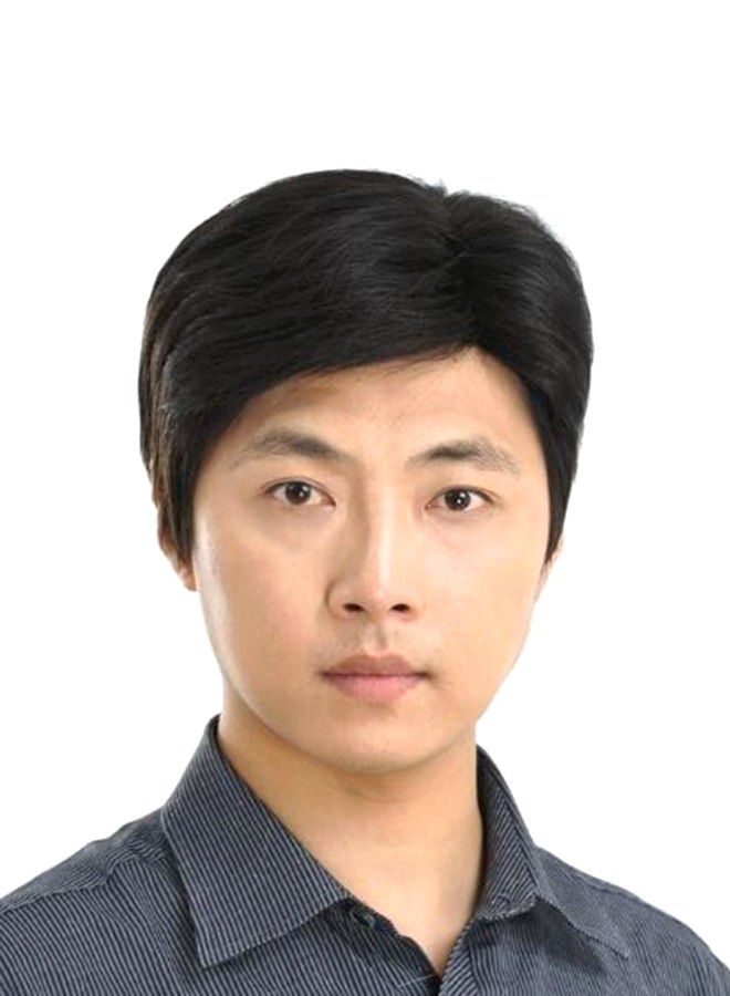 NIBEMINENT Natural Human Hair Toupee Black