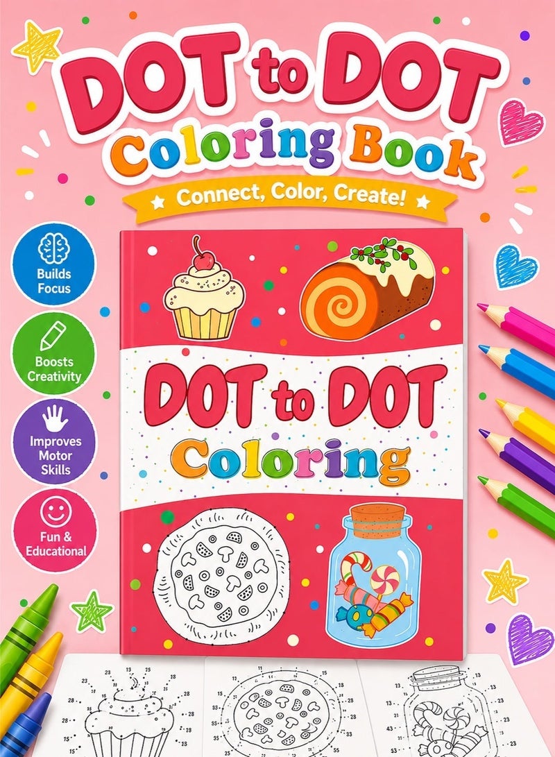 Saudi Select Kids Dot to Dot Coloring Book - Fun and Educational Drawing & Painting Supplies for Toddlers and Preschoolers - Image 1