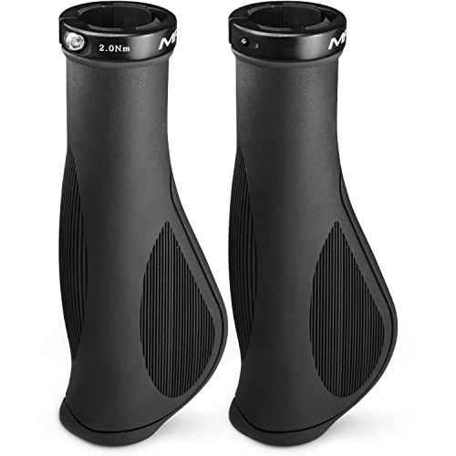 MARQUE Ergo Bike Handlebar Grips Non-Slip, Ergonomic Comfort Design for Bicycle Flat Handle Bar Fit Mountain Bikes, E-Bikes, Hybrid, City Commuters (Ergo Plus) - Image 1