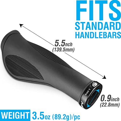MARQUE Ergo Bike Handlebar Grips Non-Slip, Ergonomic Comfort Design for Bicycle Flat Handle Bar Fit Mountain Bikes, E-Bikes, Hybrid, City Commuters (Ergo Plus) - Image 5