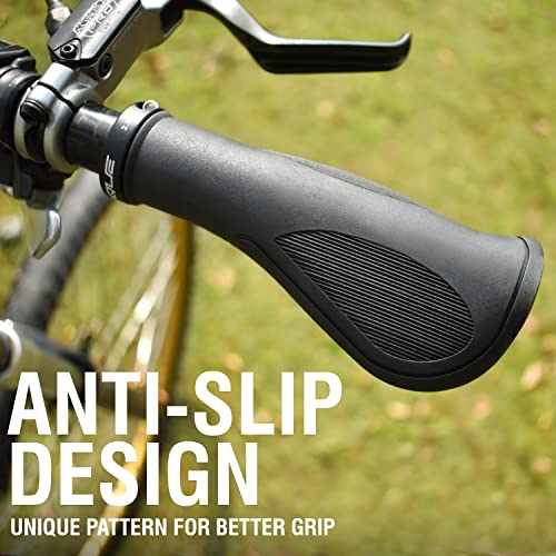 MARQUE Ergo Bike Handlebar Grips Non-Slip, Ergonomic Comfort Design for Bicycle Flat Handle Bar Fit Mountain Bikes, E-Bikes, Hybrid, City Commuters (Ergo Plus) - Image 3
