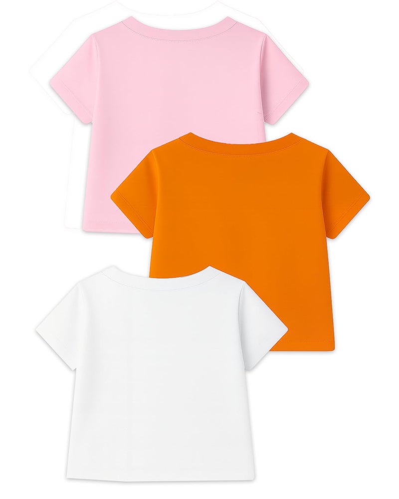 Kuchipoo Girls Crop Top Cotton T-Shirts (KUC-TSHRT-580, 5-6 Years, Multi-Colored) - Image 2