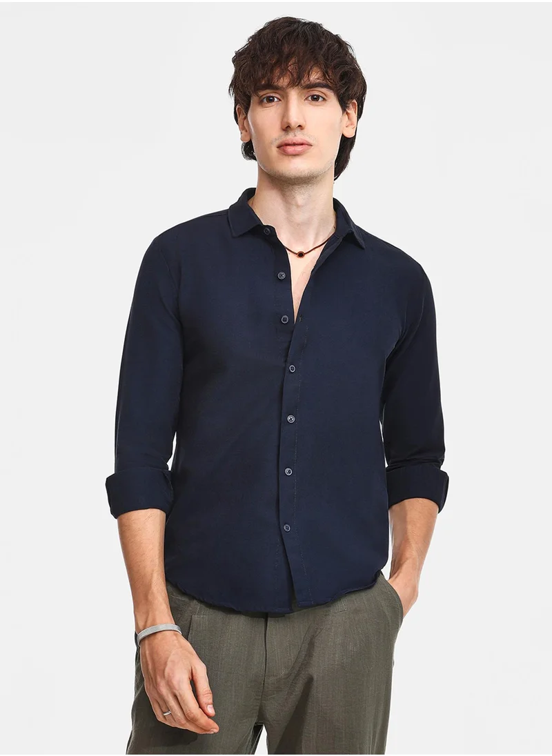 كامبوس سوترا Men's Onyx Black Abstract-Textured Shirt
