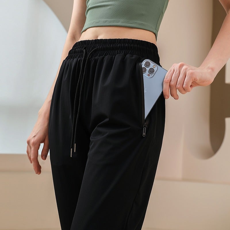 slim fit sports pants Women''s Spring and Autumn cool feeling plus size slimming fitness pants versatile running training yoga pants New - Image 4