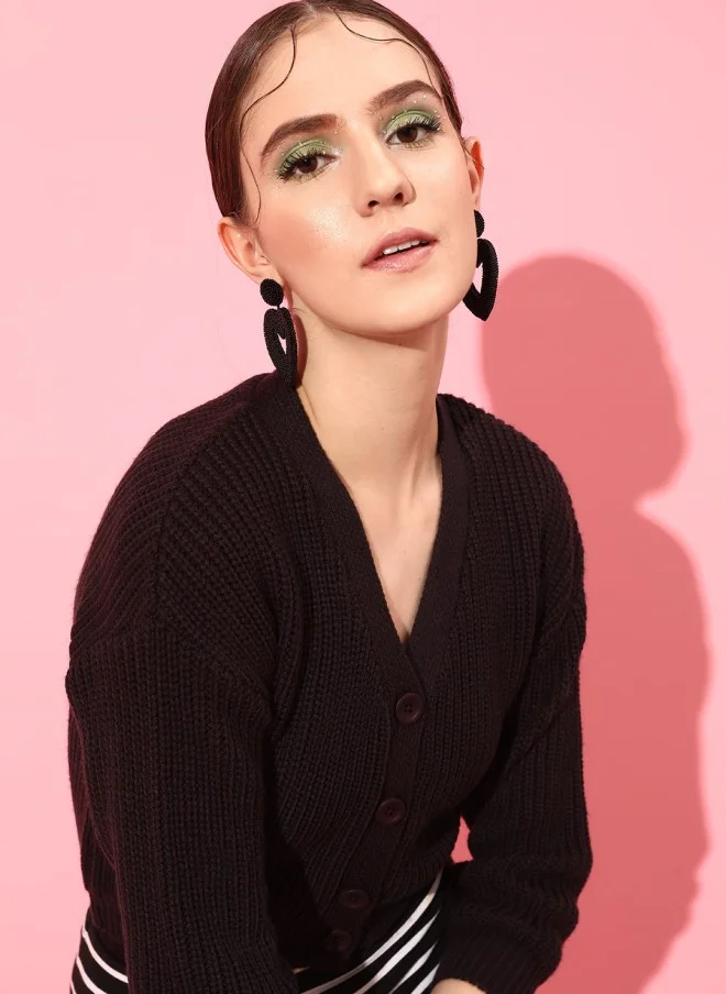 STREET 9 Acrylic Ribbed Cardigan for Women