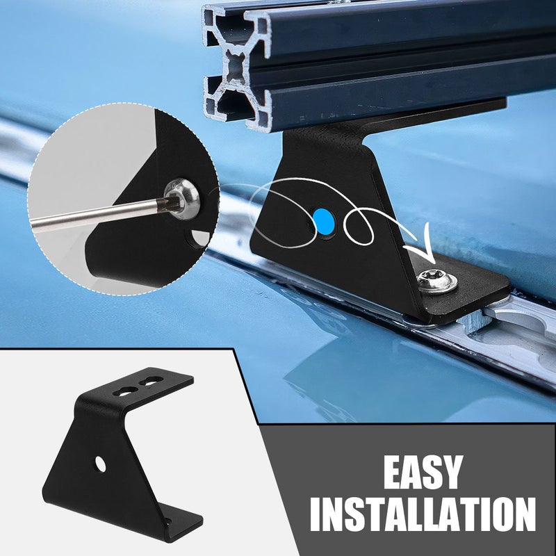 6 Pcs VR Roof Rack Additions 90 Degree Mounting Bracket Universal Fit Aviation Rails - Image 4