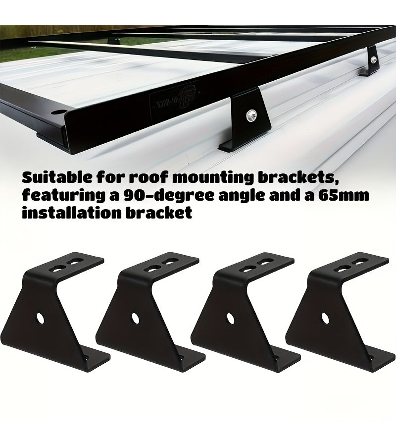 6 Pcs VR Roof Rack Additions 90 Degree Mounting Bracket Universal Fit Aviation Rails - Image 5
