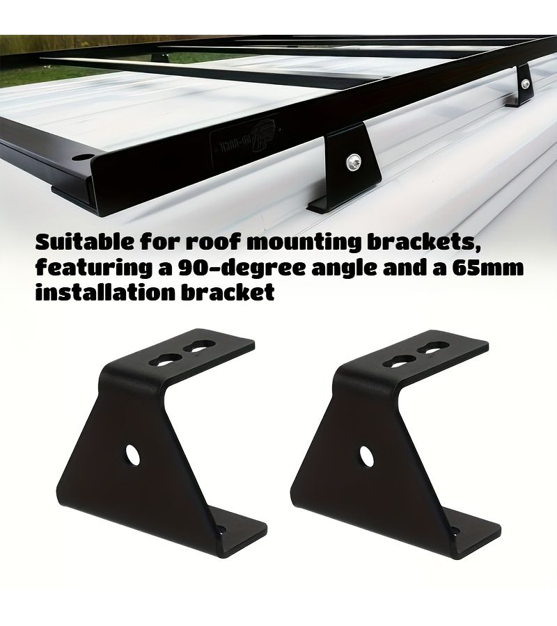 6 Pcs VR Roof Rack Additions 90 Degree Mounting Bracket Universal Fit Aviation Rails - Image 1