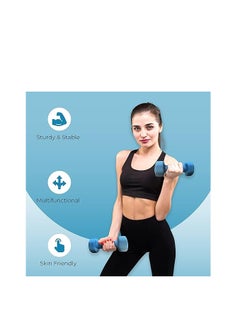 anythingbasic. Neoprene Dumbbells of 6Kg (13.2LB) Includes 2 Dumbbells of 3Kg (6.6LB)  | Material : Iron with Neoprene coat | Exercise and Fitness Weights for Women and Men at Home | Gym  - Image 3