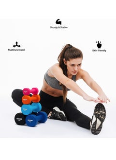 anythingbasic. Neoprene Dumbbells of 6Kg (13.2LB) Includes 2 Dumbbells of 3Kg (6.6LB)  | Material : Iron with Neoprene coat | Exercise and Fitness Weights for Women and Men at Home | Gym  - Image 4