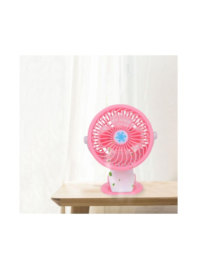 NIBEMINENT Portable USB Rechargeable Fan Pink/White - Image 3
