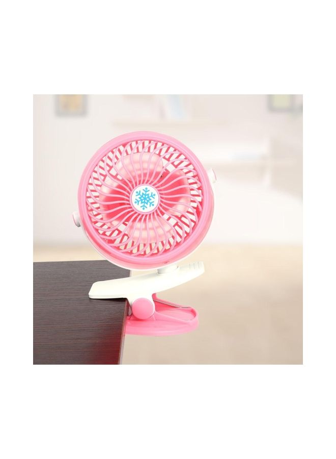NIBEMINENT Portable USB Rechargeable Fan Pink/White - Image 2