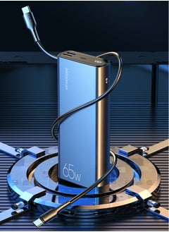 USAMS 30000mAh Power Bank 65W PD Fast Charging Powerbank Portable External Battery Phone Charger For iPhone iPad Samsung Xiaomi Huawei