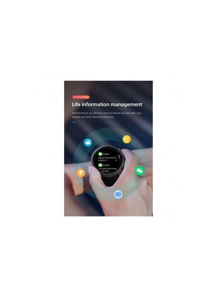 Mibro - Mibro A1 Heart Rate Sleep Monitoring Multi-Language A1 Bluetooth Smartwatch - Black - Image 1