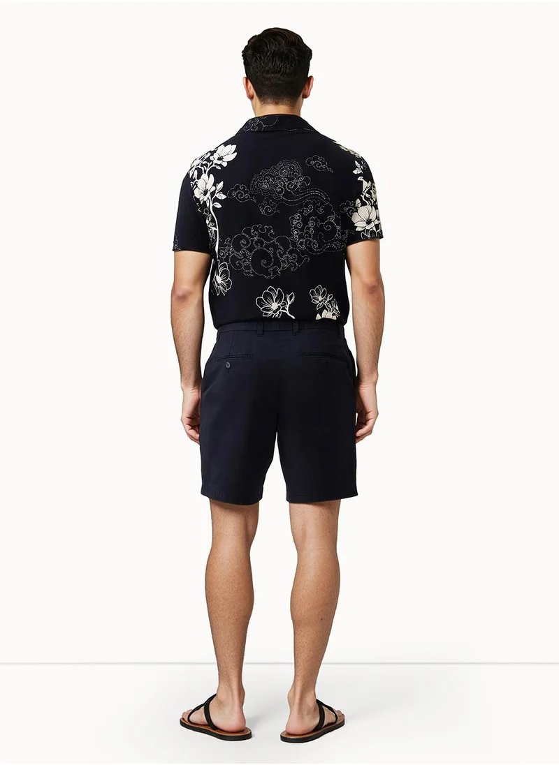 French Connection Plain/Basic Regular Cotton Blend Low-Rise Shorts