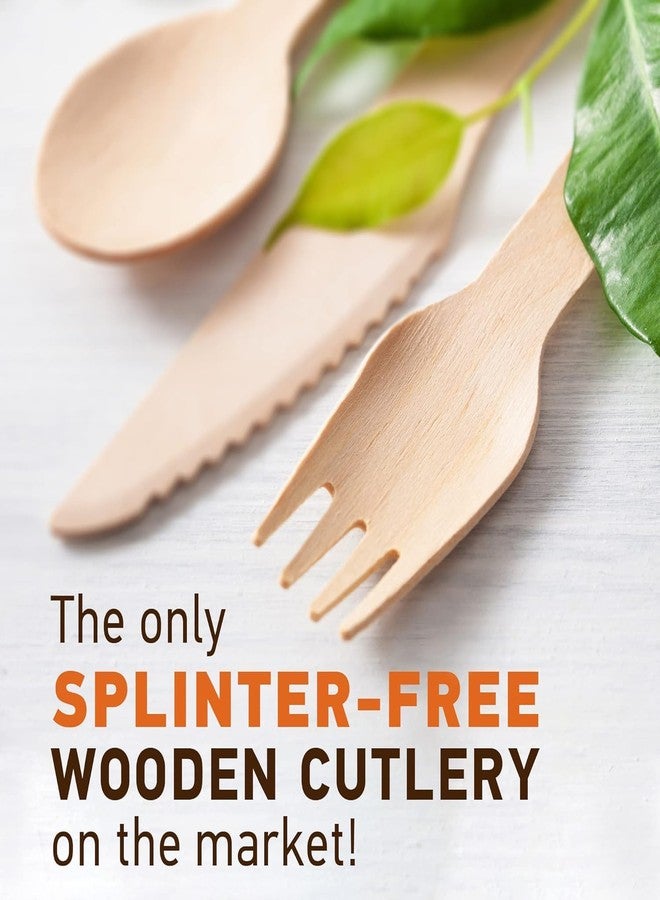 AZLVERA Disposable Wooden Forks, Biodegradable Natural Wood Utensils, 6 Inch, Pack of 100, for Parties, Camping, Weddings, Dinner Events - Image 5