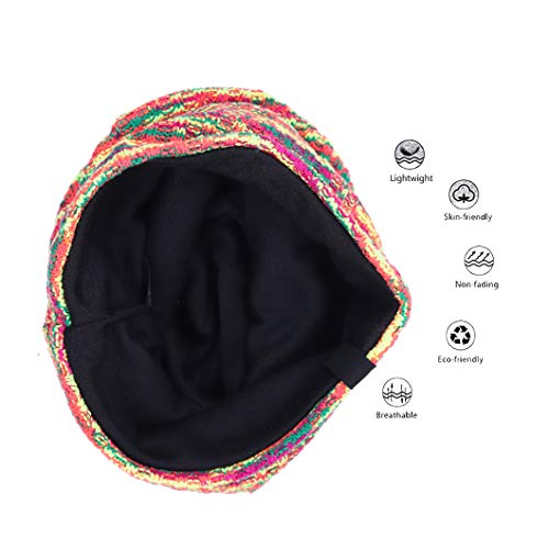Ruphedy Women Slouchy Beanie Hat Knit Long Baggy Slouch Skull Cap for Winter (309w-Blue/Confetti) - Image 3