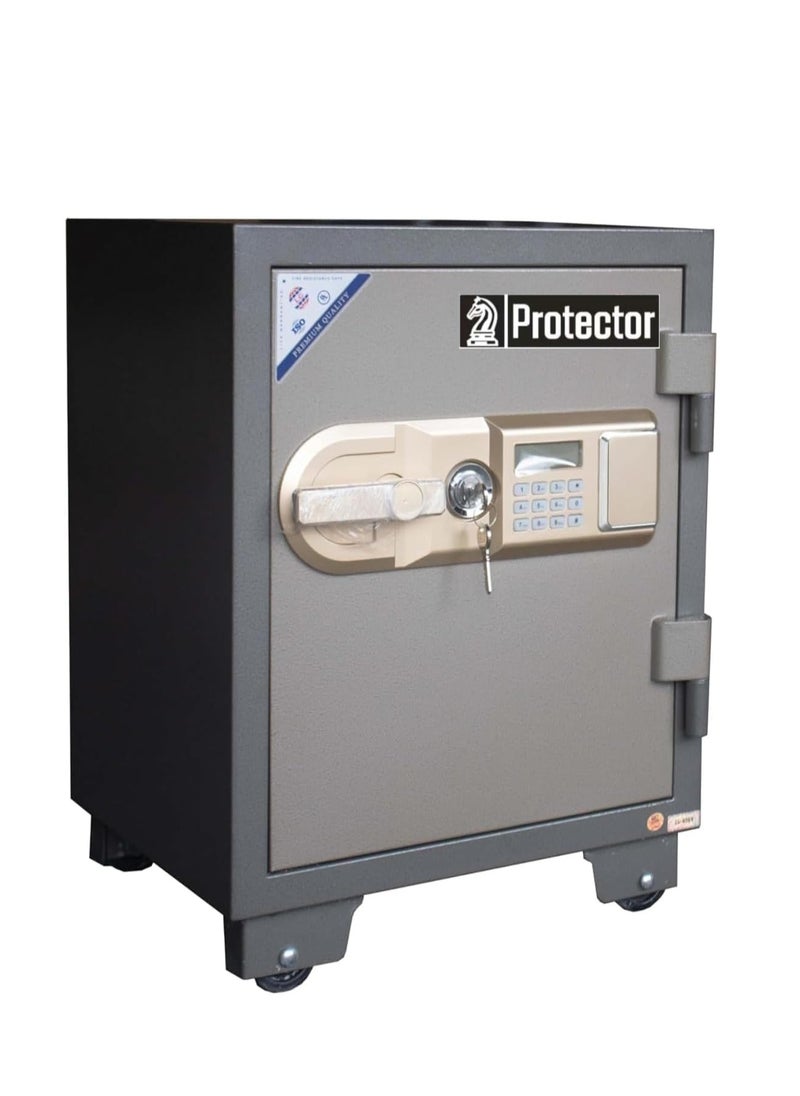 Protector Protecter Safe Fireproof Safe with Adjustable Shelf, Numeric Keypad, Double Locks with Lockable Inner Drawer, H60 x W46 x D46 cm, 100 kg - Made in Vietnam - PT60E4  - Image 1