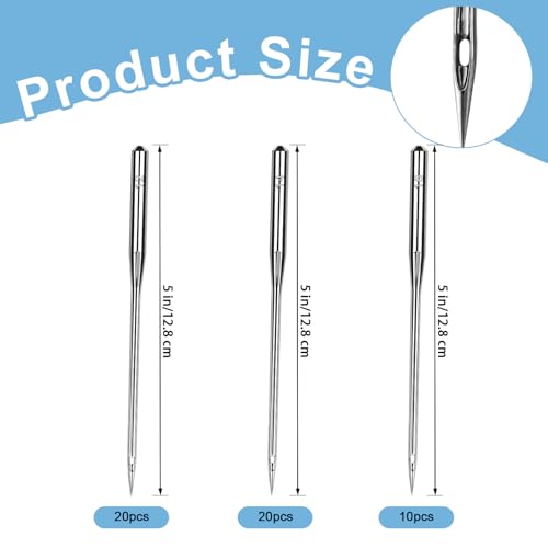 HLARTNET 50PCS Universal Sewing Machine Needles - Sizes 80/12 90/14 100/16 Sewing Machine Needle for Fabric Canvas Leather Embroidery Jeans - Image 2