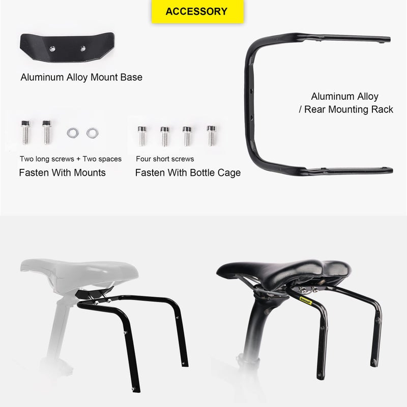 Rhinowalk Bike Seat Bag Stabilizer, Anti-Shake Design with Dual Water Bottle Cage Mounts, Fits Most Road & Mountain Bikes - Image 5