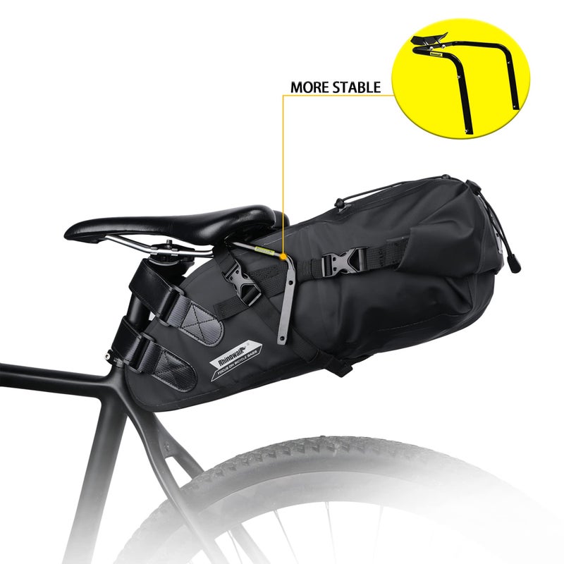Rhinowalk Bike Seat Bag Stabilizer, Anti-Shake Design with Dual Water Bottle Cage Mounts, Fits Most Road & Mountain Bikes - Image 2