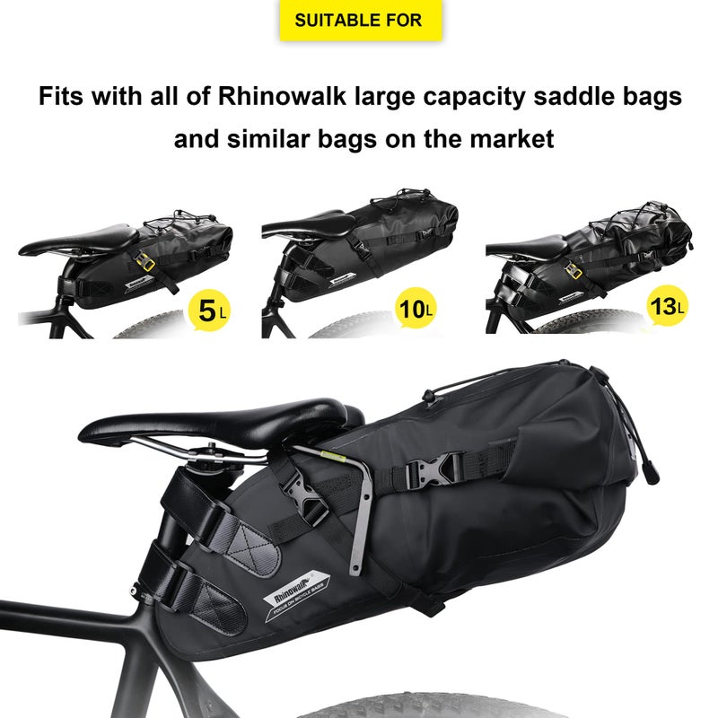 Rhinowalk Bike Seat Bag Stabilizer, Anti-Shake Design with Dual Water Bottle Cage Mounts, Fits Most Road & Mountain Bikes - Image 4