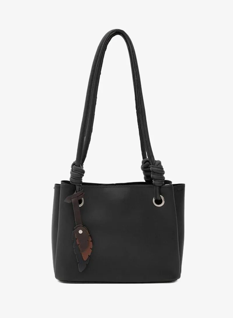 Felice Charmlı Black Shoulder Bag.