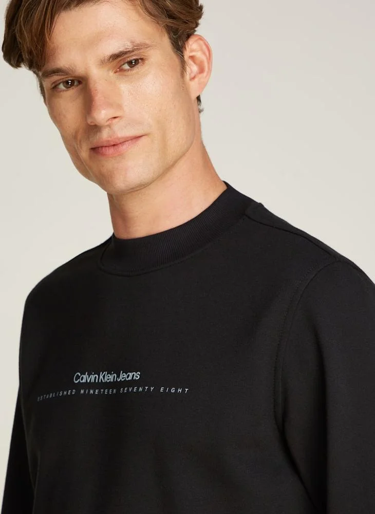 Calvin Klein Jeans Logo Print Crew Neck  Sweatshirt