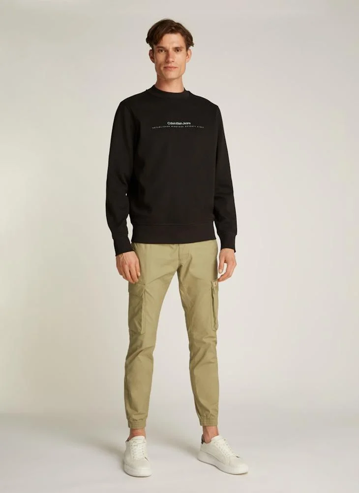 Calvin Klein Jeans Logo Print Crew Neck  Sweatshirt