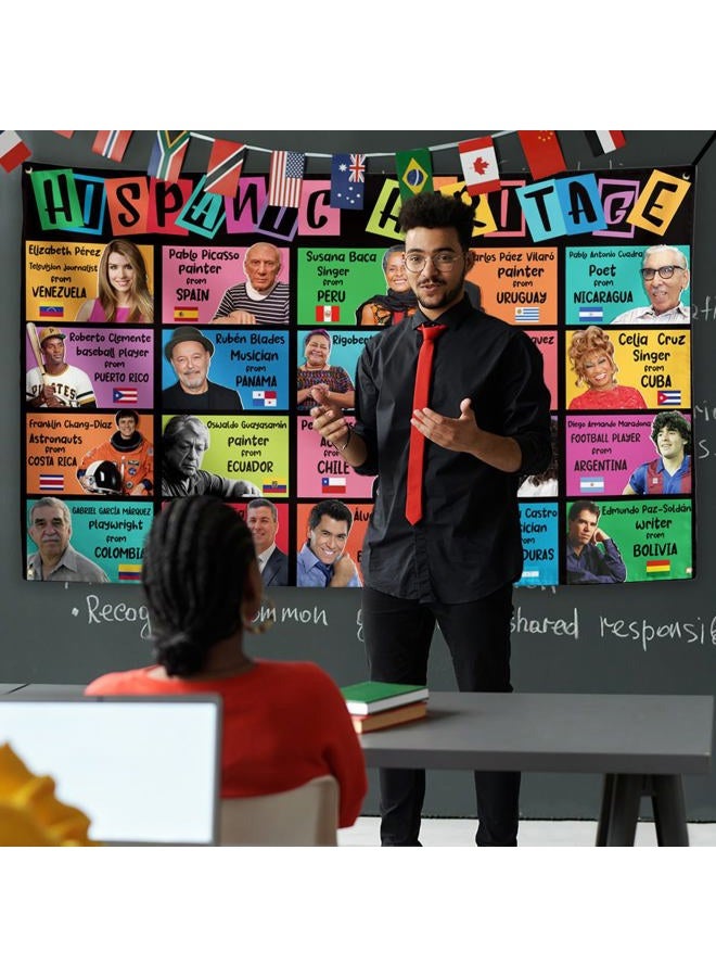 Yarcooly Hispanic Heritage Month Decorations Latin American Banner Spanish Classroom Decorations National Hispanic Heritage Month Decorations for Classroom Home - Image 2