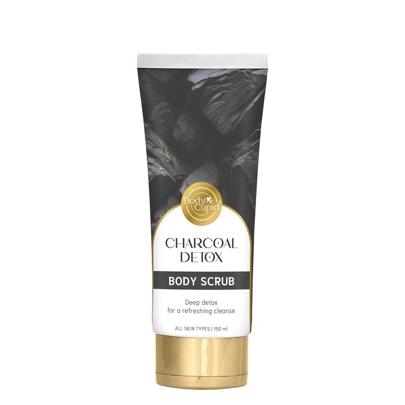 Body Cupid Charcoal Detox Body Scrub  Deep Cleansing  Exfoliating Scrub with Activated Charcoal  Removes Impurities  Smooths Skin  150ml - Image 1