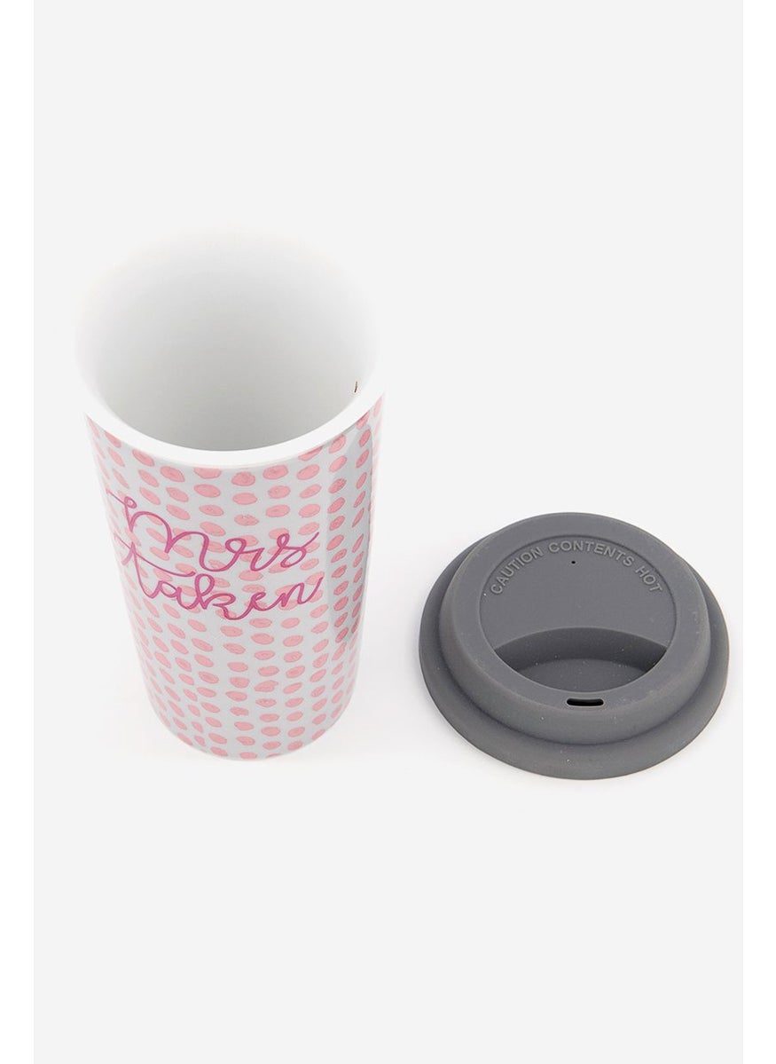 Rosanna Commuter Mrs Taken Mug In A Gift Box, Grey and Pink Combo  - Image 2