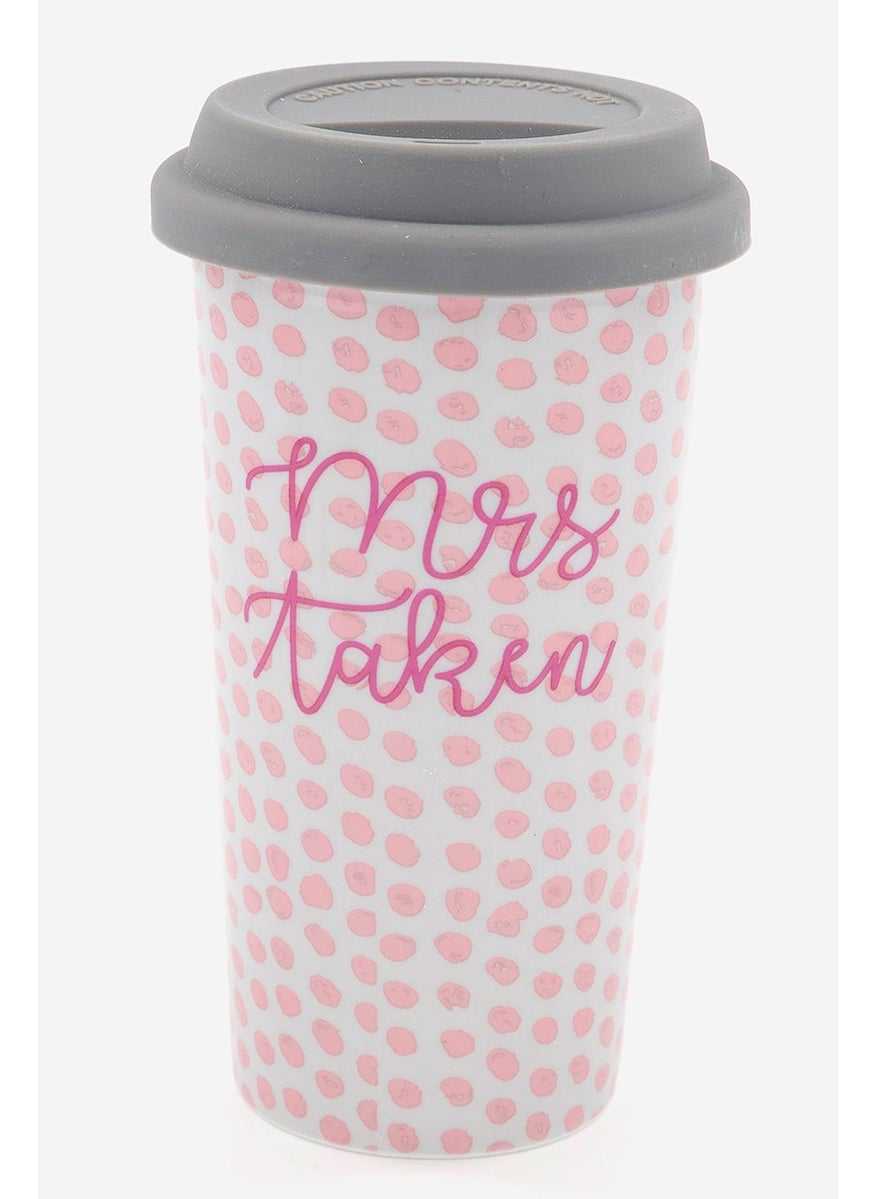 Rosanna Commuter Mrs Taken Mug In A Gift Box, Grey and Pink Combo  - Image 1