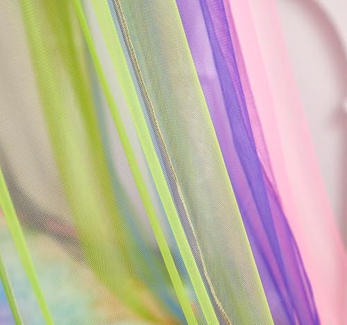 Nattey Rainbow Bed Canopy for Girls, X-Large Princess Bed Canopy Rainbow Bedroom Accessories Decor,Girls Mosquito Net Dome Canopy for Twin to King Size Bed - Image 4
