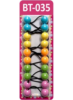 TARA Tara Girls Twinbead Bubble Ball Ponytail Elastics 10 Pieces Selection (BT35)  - Image 1