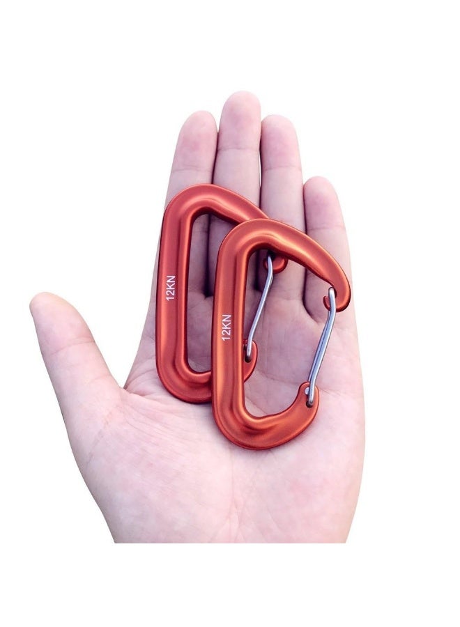 Generic Carabiner, Lightweight Heavy Duty Carabiner Clips,Aluminium Wiregate for Hammocks,Camping, Key Chains, Outdoor and Gym etc,Hiking & Utility(ORANGE)  - Image 3